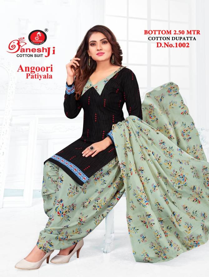 Ganeshji Angoori Patiyala 1 Indo Fancy casual Daily Wear Printed Cotton Dress Material Collection